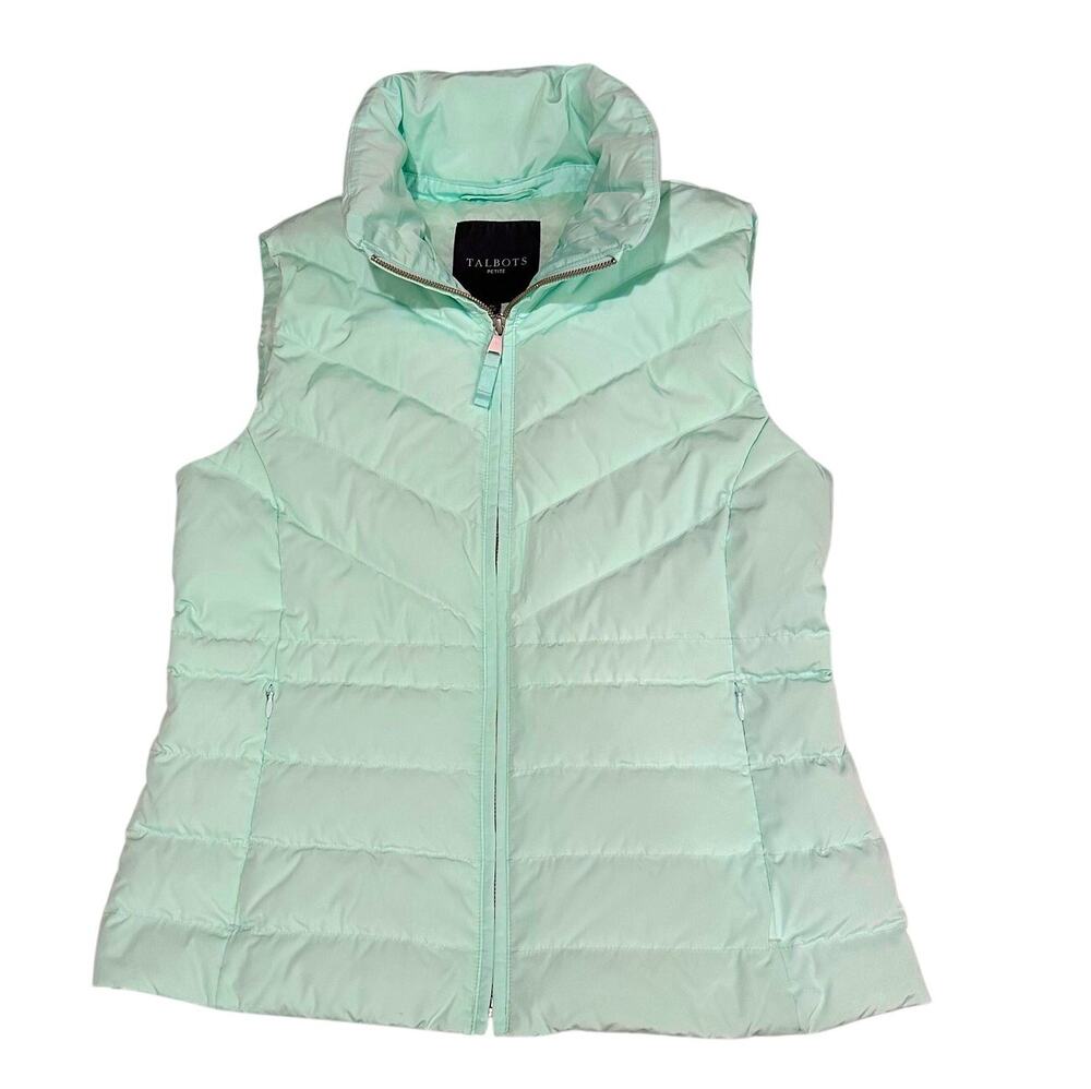 Talbots Petites Quilted Puffer Vest Mint Size Small Petite